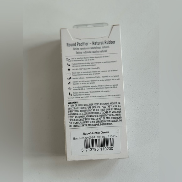 Bibs Color Collection Soft Natural Rubber Pacifier Size 1 Sage/Hunter Green - Picture 4 of 4